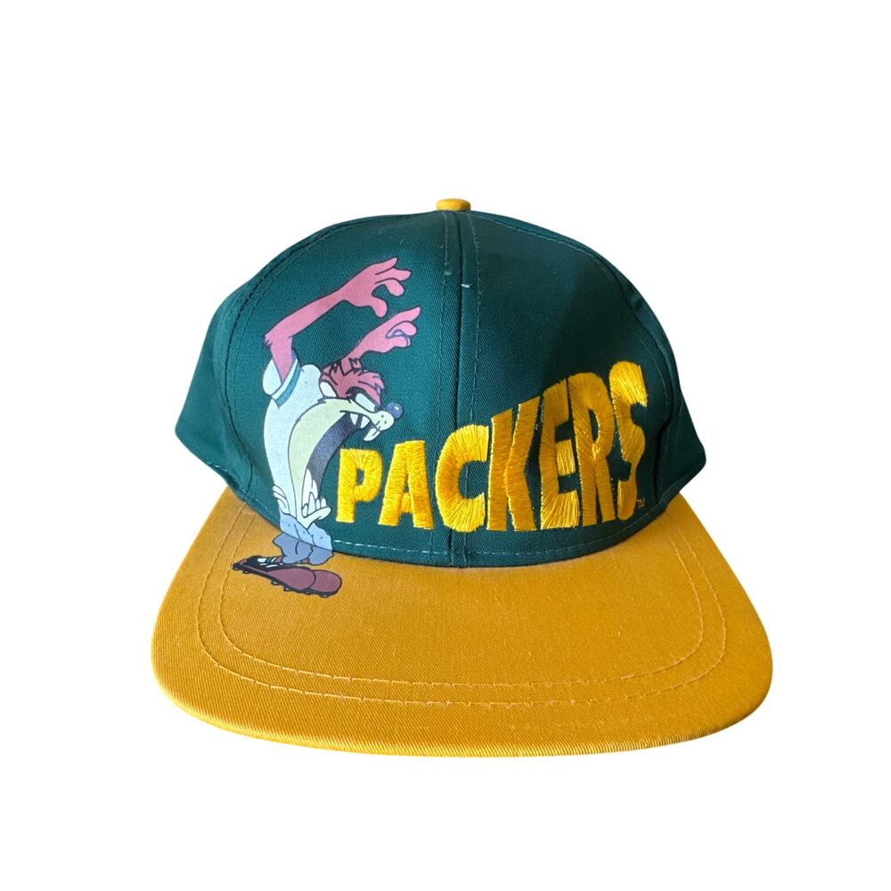 Vtg ‘94 Drew Pearson NFL Green Bay Packers Tazz Green Yellow Brim OSFA SnapBack